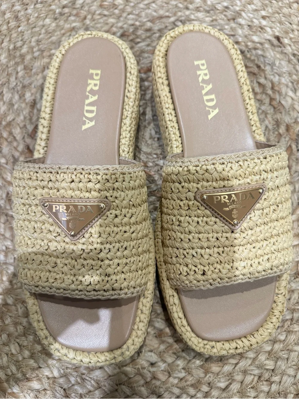 Prada Raffia Sandals Size 41